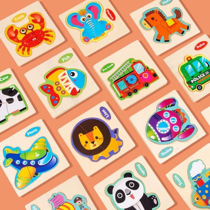 Lot De 8 Puzzles En Bois Avec Animaux Marins, Puzzle Montessori À Lot De 8 Puzzles En Bois Avec Animaux Marins, Puzzle Montessori À