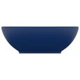 #TOP#7162 Lavabo ovale de luxe Pour salle de bain Vasque à poser Haut de gamme - Lavabo à poser Lave-Mains Bleu foncé mat 40x33 cm C-2