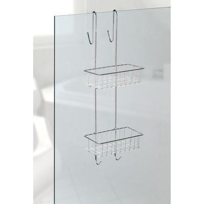 WENKO Étagère Douche Milo Sans Perçage – 2 Paniers Profonds Suspendus Au Thermostat – Acier Inox Brillant – 25x55x14 Cm