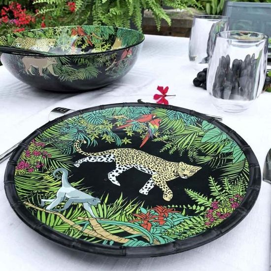 Les Jardins De La Comtesse Petite Assiette Plate 23 Cm Toucans De Rio – Mélamine Quasi-Incassable, Vaisselle Tropicale Colorée, Idéale Dessert, Entrée Ou Extérieur