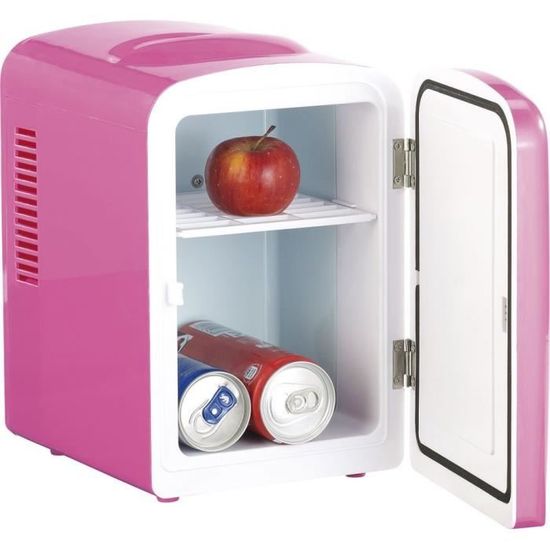 Mini réfrigérateur rouge 6 cannettes secteur et allume cigares 