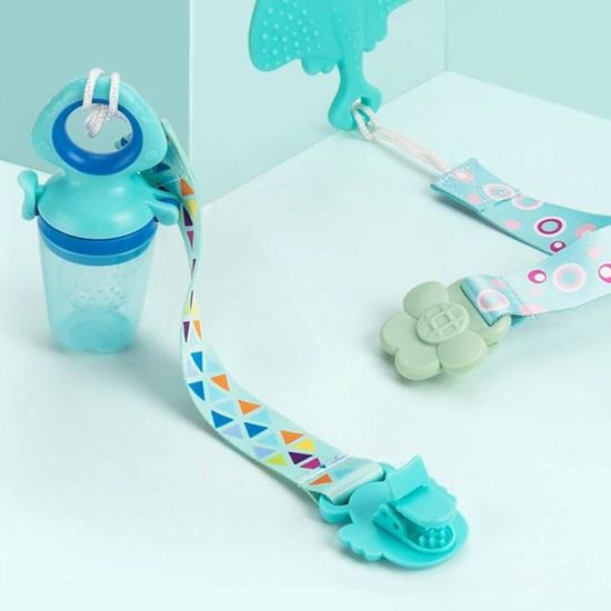 Attache Sucette SANGFUN 4PCS - Chaîne Tétine Bébé Avec Adaptateurs - Anti-Perte