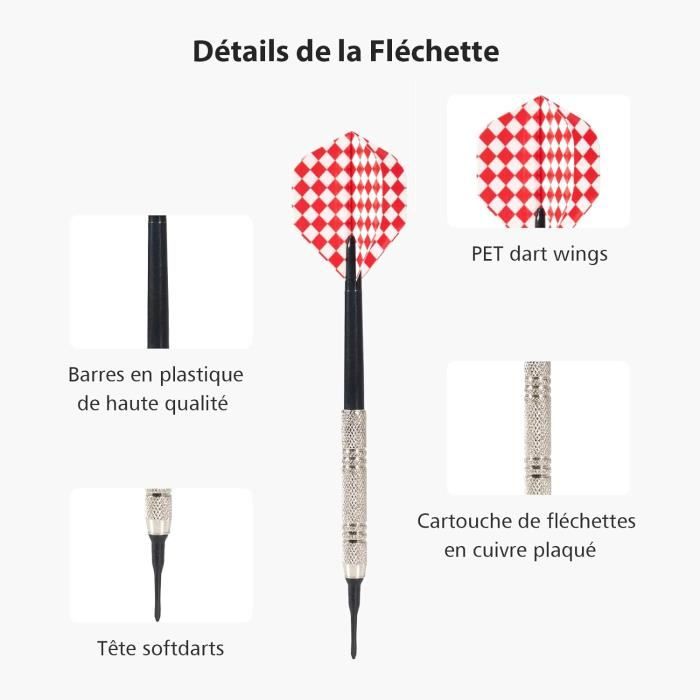 Set De 12 Fléchettes Souples Avec Laser Bleu – Idéal Pour Cibles électroniques, Fêtes Et Bars