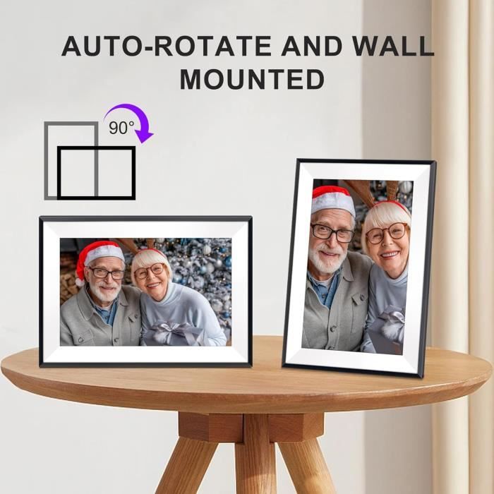 Cadre Photo Numérique WiFi 10,1 Pouces - 32 Go Mémoire, Écran Tactile IPS - Partage à Distance