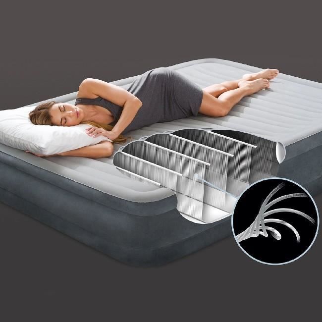 Matelas gonflable Intex Pillow Rest 2 places + gonfleur électrique - 137 x  191 x 25cm