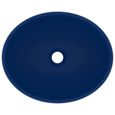 #TOP#7162 Lavabo ovale de luxe Pour salle de bain Vasque à poser Haut de gamme - Lavabo à poser Lave-Mains Bleu foncé mat 40x33 cm C-3