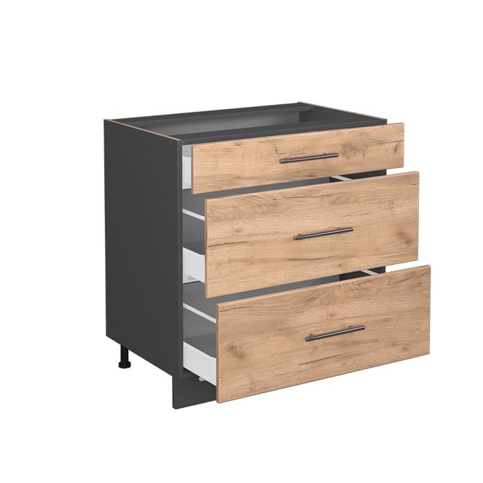 Vicco Meuble Cuisine Fame-Line, Anthracite Campagne, 80cm sans PT, à Combiner avec d'autres modules de la série Fame-Line