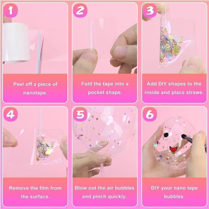 Kit Nano Tape 67 Pièces – Ruban Super Élastique, Argile, Paillettes – DIY Bulles Anti-Stress Pour Enfants