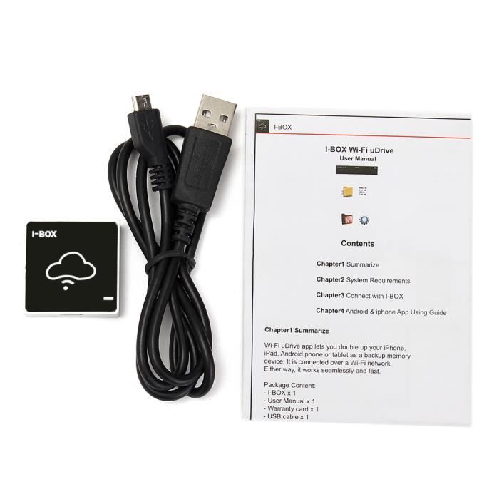 I-BOX Sans Fil WiFi Mobile Disque Dur Serveur USB 2.0 Mémoire