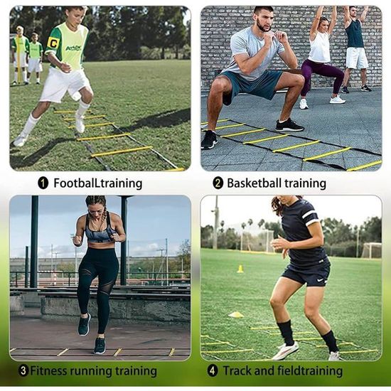 échelle De Rythme Kit D'entraînement De Football - Échelle De Coordination De 6 Entrainement Tennis échelle De Rythme Kit D'entraînement De Football - Échelle De Coordination De 6 Entrainement Tennis