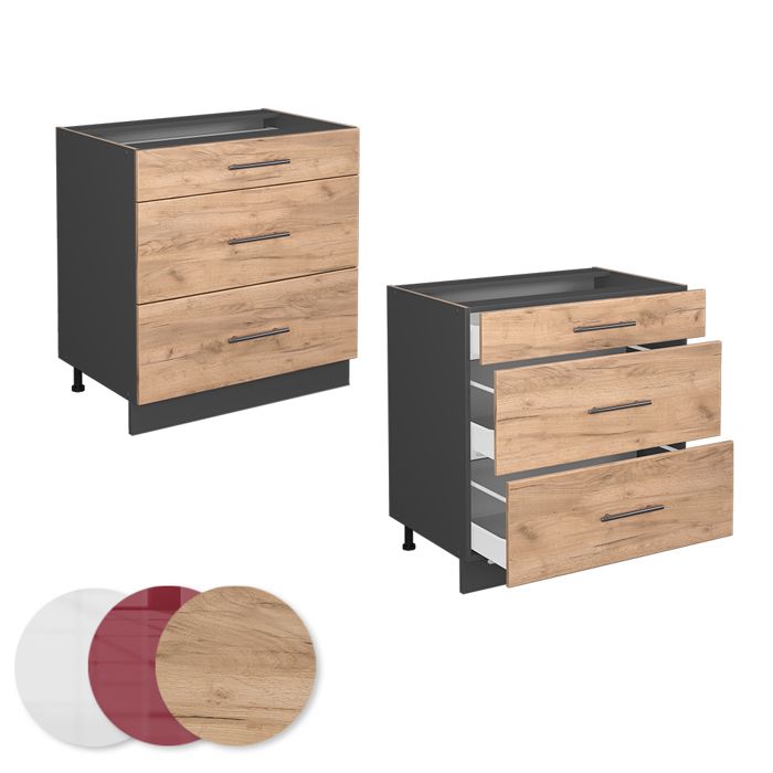Élément Haut Coulissant Fame-Line Vicco 30 Cm – Anthracite Chêne, Cuisine Moderne
