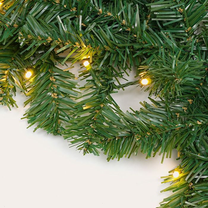 Guirlande De Noël Verte Et Blanche 10 Mètres - Décoration Sapin, Intérieur/extérieur - PVC Avec Fil Flexible