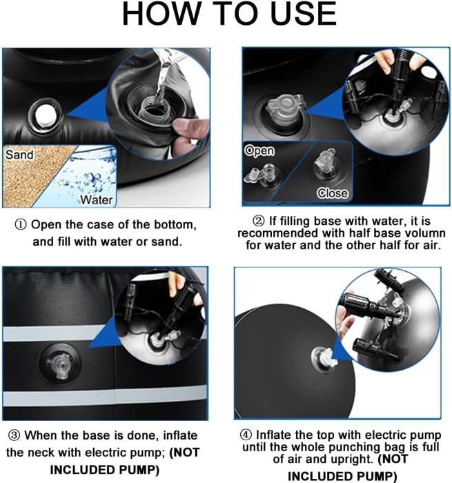 Poire De Boxe Sur Pied Réglable Meteor Standboxsack 125-145 Cm - 4 Niveaux De Hauteur Avec Pompe Et Gants Inclus