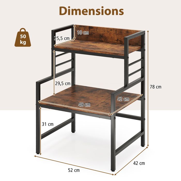 COSTWAY Étagère à Épices En Bambou Naturel - Porte-Épices 3 Niveaux Hauteur Réglable, Rangement Cuisine Et Salle De Bain - 41,5 X 18 X 50 Cm
