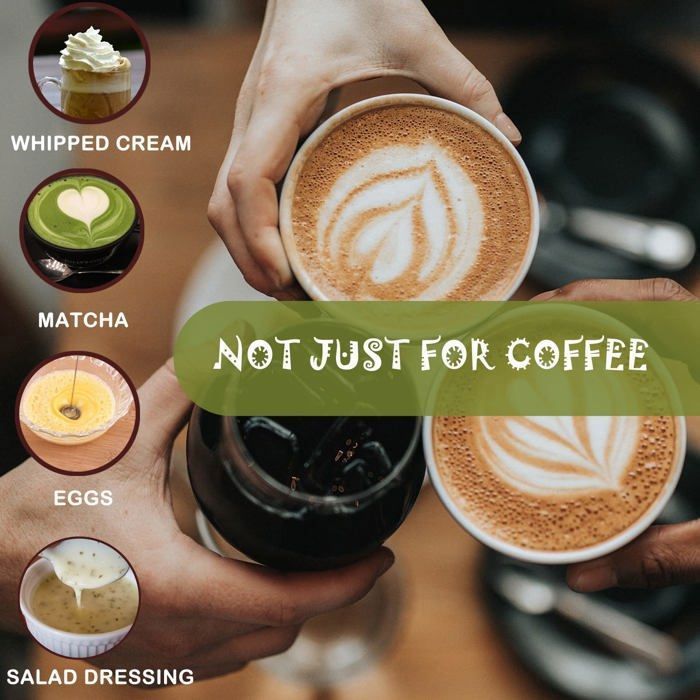 CZ11012-Mousseur à Lait Électrique 3 Vitesses 1200mAh Multifonctionnel