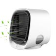 Climatiseur Portable, Refroidisseur d\'Air avec Veilleuse LED, Ventilateur Humidificateur, 3 Vitesses, Blanc - Alimentation USB