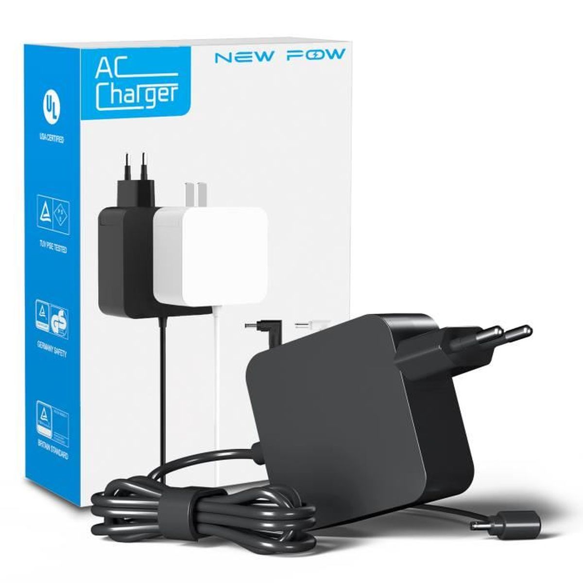 NEUE DAWN 65W Chargeur Ordinateur Portable pour ASUS R511L R510C R510L R553L R556B F751L F751N F540L F540S F540Y F541S F555 F552L F551 F550C F554 F502 F504 S300CA S400 Alimentation Adaptateur ASUS