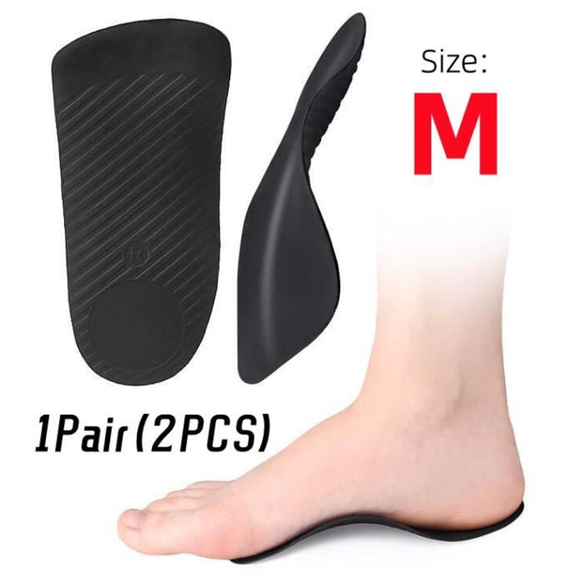 Semelles Orthopédiques Stratustep - Gain Taille 1.5-3.5cm, Soutien Voûte Plantaire, Gris
