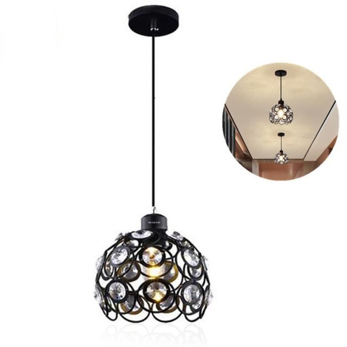 Plafonnier Led, 60W Lampe De Plafond Créatif Bois Chêne, Avec Dimmable
