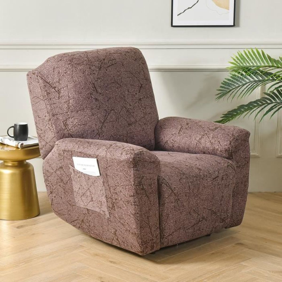 Lydevo Housse de Chaise XL Extensible 4 Pièces Grand Housse de Chaise