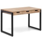 BOX FURNITURE Table bureau iCub Strong 1 grand tiroir 60x120x75cm Noir Effect-Vintage