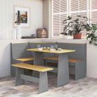VIDAXL "SALE 2024" Table à manger - JMS - avec banc Marron miel et gris Bois de pin solide 53,22,Kg