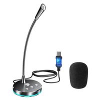 BIVGOCLS-Microphone USB Gaming avec des Lumières-Puce de Haute Qualité-Réduction Intelligente du Bruit-Pour les sessions de jeu,etc