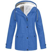 YTi™ Veste à capuche chaude d'hiver pour femmes, imperméable coupe-vent à capuche pour femmes - Bleu