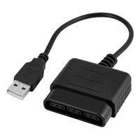 OcioDual Câble Adaptateur USB pour Manette Joystick PS1 PS2 sur PS3 ou PC, Coleur Noir