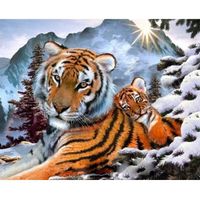 YEESAM ART Peinture par Numero Adulte Tigre Animaux, Peinture Numero d Art Sans Cadre 16x20 pouce Acrylique
