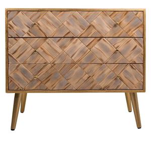 COMMODE DE CHAMBRE Commode, meuble de rangement en bois avec 3 tiroirs - Longueur 73 x Profondeur 36 x Hauteur 65 cm