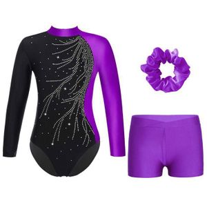 Ensemble Justaucorps + Short De Gymnastique Pour Garçon - Tissu Extensible, Tailles 6 à 16 Ans
