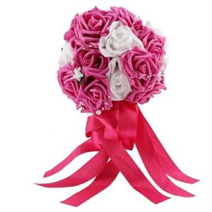 Lot de 2 bouquets de fleurs Artificielles Lumenty la D/écoration Int/érieure-Chaque Bouquet est Compos/é de 7 tiges Dot/ées de Feuilles et de 21 T/êtes de fleurs-Style R/étro-Couleur Rose