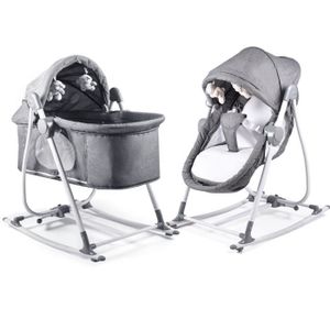 Kinderkraft Transat Bébé NOLA, 5 en 1, Balancelle, Berceau, Pliable