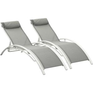 CHAISE LONGUE Bain de soleil en aluminium Beauty - Phoenix - Gri