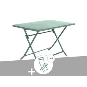 Ensemble table et chaise de jardin Table de jardin - Hespéride - Greensboro - Métal - Vert - Pliante