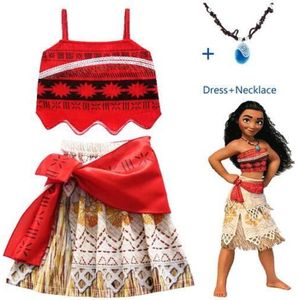 DÉGUISEMENT - PANOPLIE Filles robe Vaiana avec collier pour Costumes d'halloween pour enfants filles cadeaux