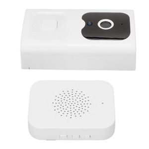 SONNETTE - CARILLON Qiilu sonnette sans fil Caméra de Sonnette Intelligente WiFi, sans Fil avec Contrôle APP, Batterie 800 MAh, Voix informatique pack