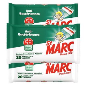 Lingette Désinfectantes Anti-Bactérienne ST MARC : le paquet de 30