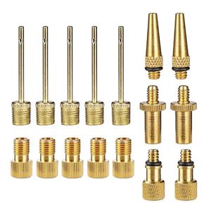 Pompe Adaptateur Set Kit 7 pcs Aiguille Valve Connecteur pied ballon matelas pneumatique pneus de vélo