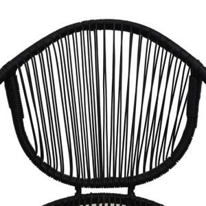 Ensemble table et chaise de jardin RHO - Ensemble de bistro 3 pcs Rotin PVC Noir - DX0167