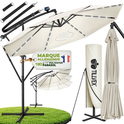 3m Parasol UV40 Rotatif Jardin Parasol Manivelle Parasol Aluminium Vert 96162266