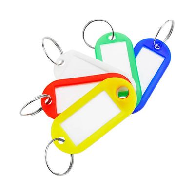 Redamancy 20 Pièces Porte Clef Etiquette, Étiquette En Papier Avec Lignes Vierges, 8 Couleurs Porte-Clef En Plastique Solide Et Durable Pour Identification