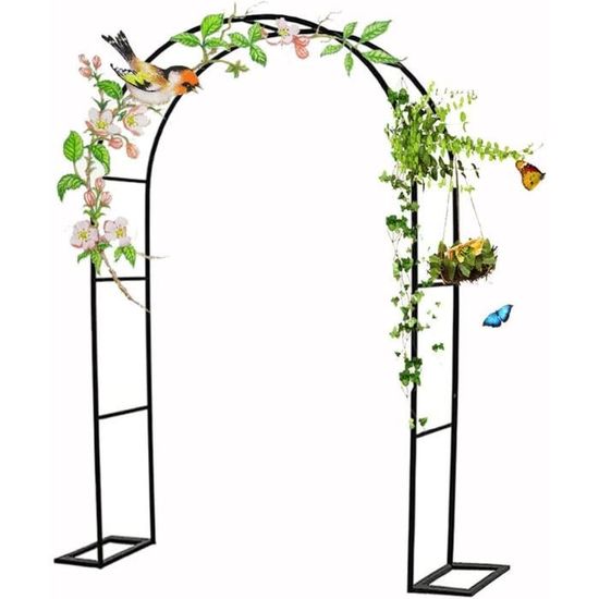 Arche De Jardin Métal 240×220 Cm – Arche Mariage, Rosiers, Plantes Grimpantes – Robuste Et Anti-Rouille Noir