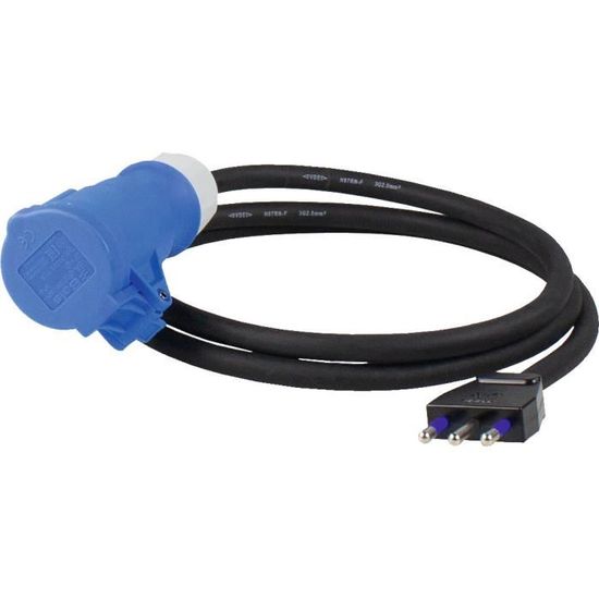 Câble Rallonge Courant Fort Schwabe 10m - 400V/32A - Fiche Et Prise CEE 5P - IP44 - Made In Germany