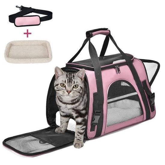 Petsfit Caisse De Transport Chien Chat Pliable Oxford - Sac Voyage Voiture Léger Avec Coussin