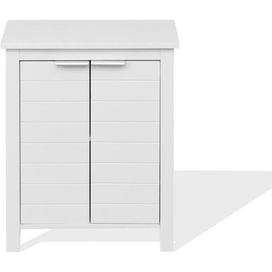 Meuble Salle De Bain 2 Portes 2 Tiroirs Kleankin - 60x30x75 Cm, Gris, Autoportant