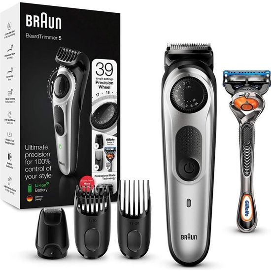 Braun BT5265 Tondeuse électrique Barbe et Cheveux, 39 Réglages de Longueur, pour Homme