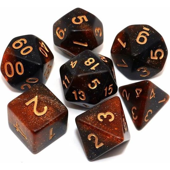 Lahnao 35 Dés Polyédriques D10 16 Mm + Sac Velours + Planche à Dés – Kit D&D RPG MTG Multicolore