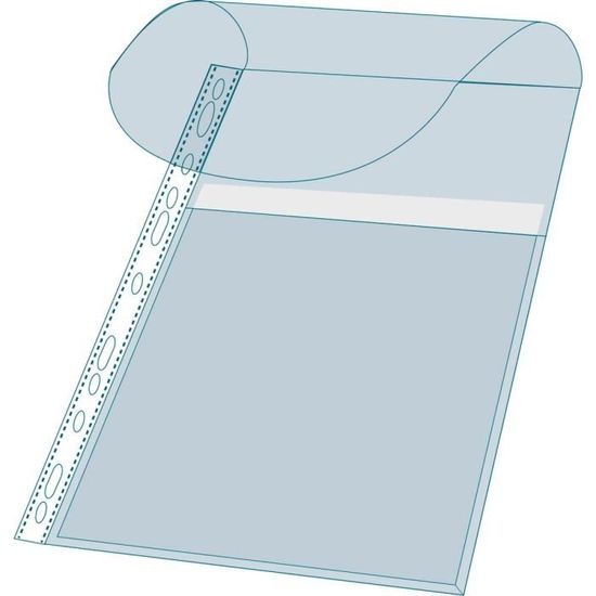 Pochette-plan perforée PVC A4 avec soufflet 2 cm et rabat 